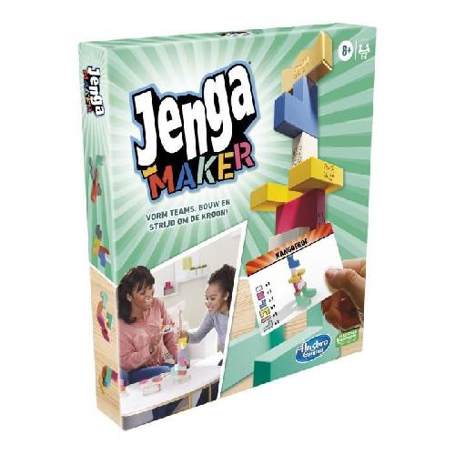 Jeu De Societe - Jeu De Plateau Jenga Maker. tour d'empilage avec blocs en bois massif véritable. jeu pour enfants. a partir de 8 ans. pour 2 a 6 joueurs