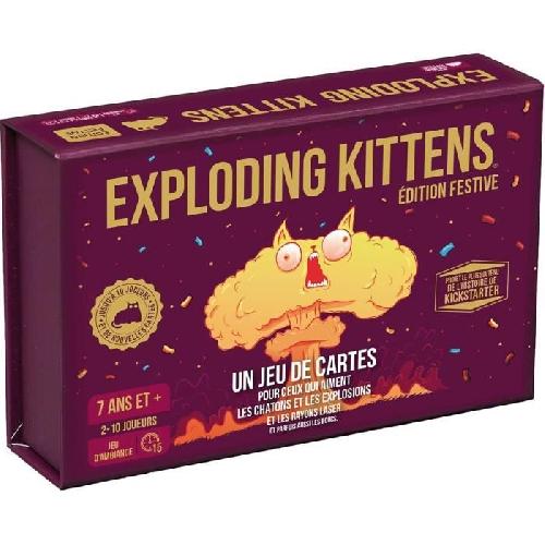 Jeu De Societe - Jeu De Plateau Jeu d'ambiance - ASMODEE - Exploding Kittens : Édition Festive - Pour Adultes - Durée 15 min