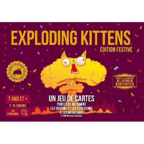 Jeu De Societe - Jeu De Plateau Jeu d'ambiance - ASMODEE - Exploding Kittens : Édition Festive - Pour Adultes - Durée 15 min