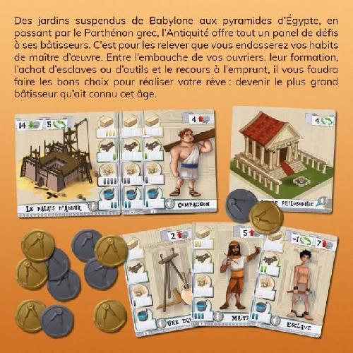 Jeu De Societe - Jeu De Plateau Jeu d'ambiance - Asmodee - Les Bâtisseurs : Antiquité - Devenez le premier bâtisseur du royaume