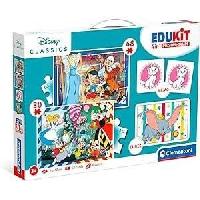 Jeu D'apprentissage Clementoni - Edukit - Disney - Coffret apprentissage 4 en 1 - 2 puzzles. 1 memo. 1 jeu de 6 cubes - Fabrique en Italie - Des 4ans