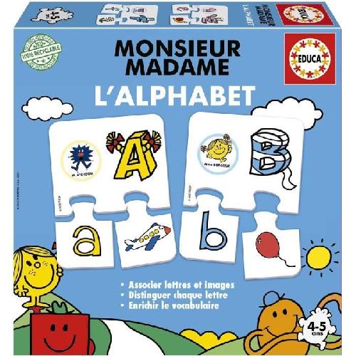 Jeu D'apprentissage Jeu d'apprentissage - EDUCA - Monsieur Madame - Alphabet