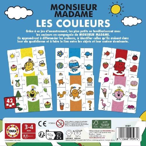 Jeu D'apprentissage Jeu d'apprentissage - EDUCA - Monsieur Madame - Les Couleurs