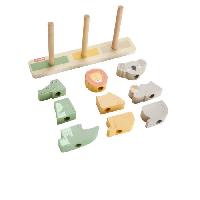 Jeu D'apprentissage Fisher-Price-Animaux en Bois a Empiler et Trier. 10 pieces HXV04