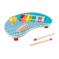 Jeu D'apprentissage Fisher-Price-Table musicale en bois avec instruments de percussion HXT91