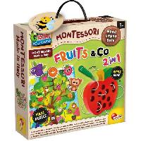 Jeu D'apprentissage Fruit & Co 2 en 1 - jeu d'apprentissage en bois - basé sur la méthode Montessori - LISCIANI