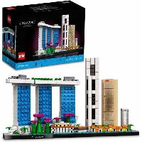 Jeu D'assemblage - Jeu De Construction - Jeu De Manipulation LEGO 21057 Architecture Singapour. Loisirs Créatifs pour Adultes. Collection Skyline. Décoration pour La Maison