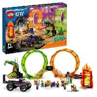 Jeu D'assemblage - Jeu De Construction - Jeu De Manipulation LEGO 60339 City Stuntz L'Arene de Cascade avec Double Looping. Monster Truck Jouet. avec Moto. Figurine Cascadeur. Enfants Des 7