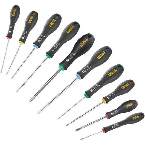 Tournevis Jeu de 10 Tournevis - STANLEY FATMAX - FMHT0-62128 - Electricien + Mecanicien + Phillips + Pozidriv