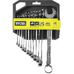 Cle A Fourche - Cle Plate Jeu de 12 clés (8. 9. 10. 11. 12. 13. 14. 15. 16. 17. 19. 22 mm) - RYOBI - Angle de reprise 15° - Compatible avec Ryobi LINK