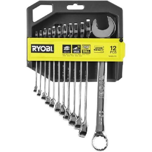 Cle A Fourche - Cle Plate Jeu de 12 clés (8. 9. 10. 11. 12. 13. 14. 15. 16. 17. 19. 22 mm) - RYOBI - Angle de reprise 15° - Compatible avec Ryobi LINK