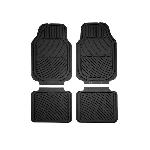 Jeu de 4 Tapis de sol caoutchouc Universels Noirs - CARAT20