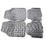 Jeu de 4 Tapis de sol PVC Look Aluminium - Universels - Carbone