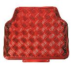 Jeu de 4 Tapis de sol PVC Look Aluminium - Universels - Rouge