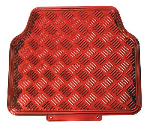 Tapis De Sol Jeu de 4 Tapis de sol PVC Look Aluminium - Universels - Rouge