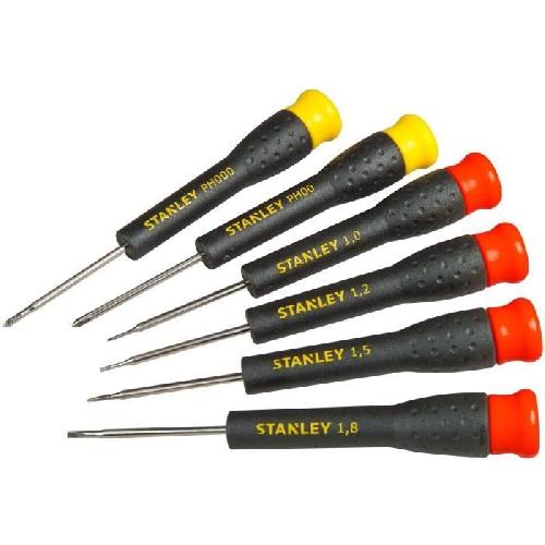 Tournevis Jeu de 6 Micro Tournevis - STANLEY - STHT0-62631 - 4 Fente + 2 Phillips