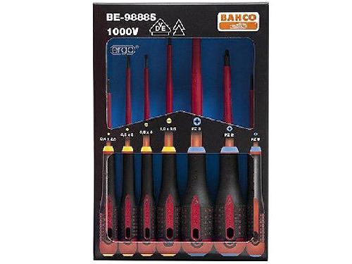Tournevis Jeu de 7 tournevis isoles - Pozidriv -PZ- et plats - 1000V - BAHCO