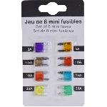 Fusibles pour auto ATO Mini Jeu De 8 Mini Fusibles Enfichables 3A 5A 7.5A 10A 15A 20A 30A