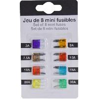 Jeu De 8 Mini Fusibles Enfichables 3A 5A 7.5A 10A 15A 20A 30A