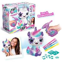 Jeu De Coloriage - Dessin - Pochoir Canal Toys Peluche a personnaliser Licorne - Airbrush electrique avec pochoirs et feutres