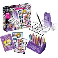 Jeu De Coloriage - Dessin - Pochoir Magic Lign - LANSAY - Coffret Repro Manga Chibi - 100 illustrations - Des 7 ans