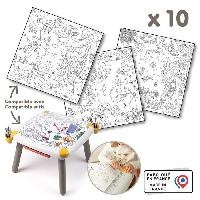 Jeu De Coloriage - Dessin - Pochoir Smoby - Recharge Coloriages pour la Kid table créative - 10 feuilles de coloriages