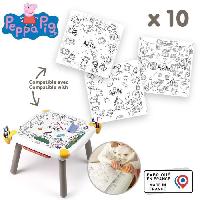 Jeu De Coloriage - Dessin - Pochoir Smoby - Recharge Coloriages pour la Kid table créative - 10 feuilles de coloriages Peppa Pig