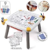 Jeu De Coloriage - Dessin - Pochoir Smoby - Table enfant Créative - Feutre effacable pour la table + 2 grandes feuilles de coloriage - 3 rangements - Des 3 ans