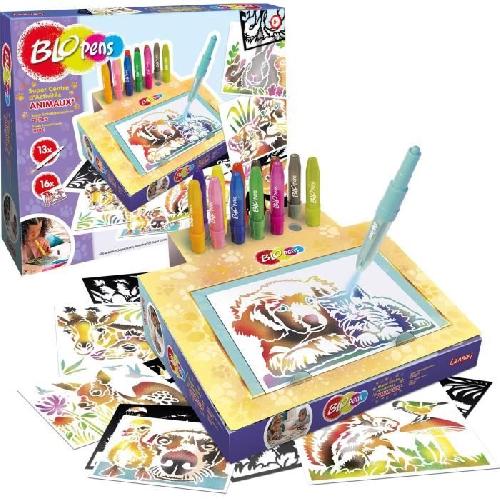 Jeu De Coloriage - Dessin - Pochoir Jeu de coloriage - LANSAY - Blopens Animaux - 16 pochoirs - Lavable - Des 5 ans