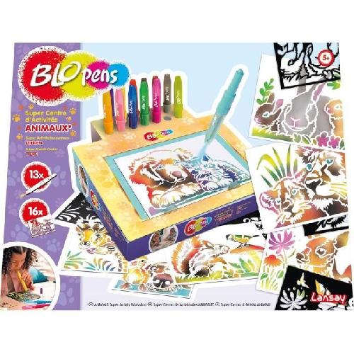 Jeu De Coloriage - Dessin - Pochoir Jeu de coloriage - LANSAY - Blopens Animaux - 16 pochoirs - Lavable - Des 5 ans