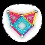 Jeu D'assemblage - Jeu De Construction - Jeu De Manipulation Jeu de construction magnetique - GEOMAG - Glitter Panels Recycled 22 pieces - Paillettes - Ecologique - Creatif