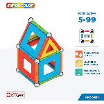 Jeu D'assemblage - Jeu De Construction - Jeu De Manipulation Jeu de construction magnetique - GEOMAG - Supercolor Panels Recycled 52 pieces - Jouet educatif - 3D - Durable