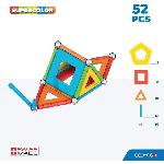 Jeu D'assemblage - Jeu De Construction - Jeu De Manipulation Jeu de construction magnetique - GEOMAG - Supercolor Panels Recycled 52 pieces - Jouet educatif - 3D - Durable