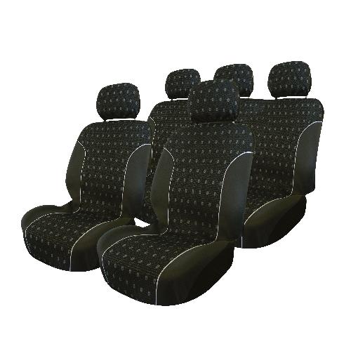 Housse De Siege - Couvre Siege Jeu de couvre-sieges 9 pieces Charcoal compatible airbag noir