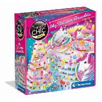 Jeu De Creation De Bijoux Clementoni - Crazy Chic - Coffret creatif Licorne - Creer tes bracelets en perles colores avec charms et pompoms - Des 7ans