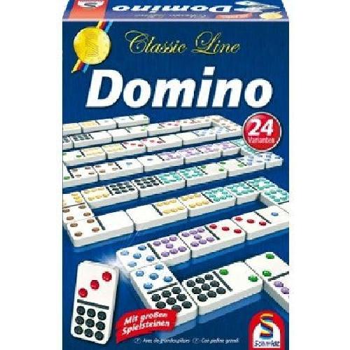 Dominos Jeu de Domino - SCHMIDT SPIELE - Classic line - 55 dominos grand format - 24 variantes de regles