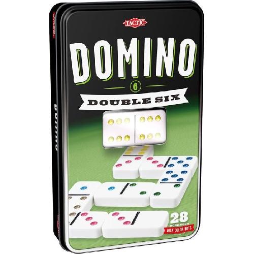 Dominos Jeu de dominos TACTIC Double 6 en boîte métal - Garçon et Fille - A partir de 5 ans