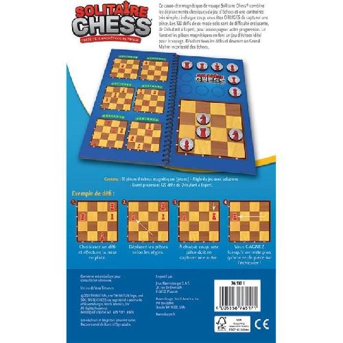 Casse-tete Jeu de logique magnétique Solitaire Chess - Ravensburger - 120 défis - Version voyage