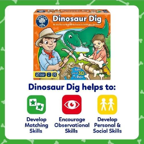 Jeu D'apprentissage Jeu de loterie Dinosaur Dig - ORCHARD - Construisez votre dinosaure 3D