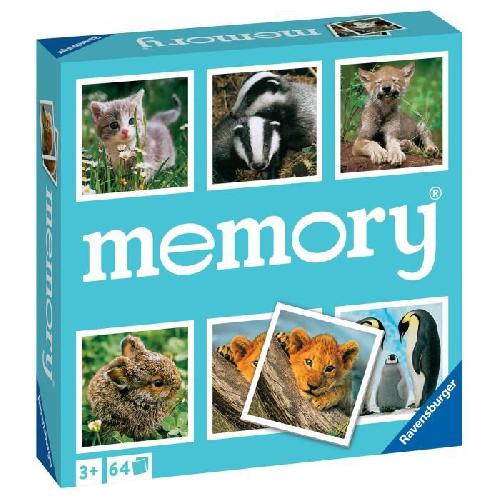 Memory Jeu de paires et de mémoire - Grand memory - Petits Animaux - Ravensburger - 64 cartes