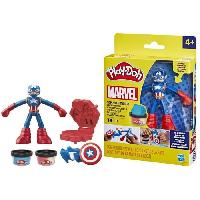 Jeu De Pate A Modeler Play-Doh Captain America. coffret Bouclier tamponneur avec figurine flexible. accessoires et pate a modeler. des 4 ans. Marvel