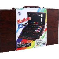 Jeu De Peinture Mallette XXL De 140 Pieces - MAIN D'ARTISTE- Boite a Dessin - Activites Manuelles - Kit Complet - Art Plastiques