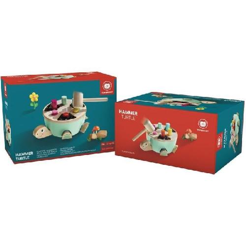 Forme A Trier - Forme A Agencer - Boite A Forme - Pyramide-gigogne Jeu de Tape-Tape Tortue - TOP BRIGHT - Bâtons Colorés - Marteau en Bois - Pattes - Tete - Queue