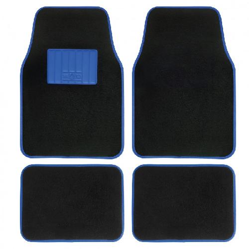 Tapis De Sol Jeu De Tapis Moquette 400g-M2 Drive Noir-Bleu. 4pcs - Swiss Drive