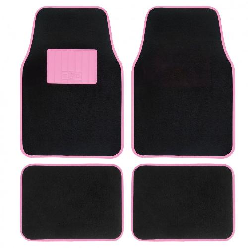 Tapis De Sol Jeu De Tapis Moquette 400g-M2 Drive Noir-Rose. 4pcs - Swiss Drive