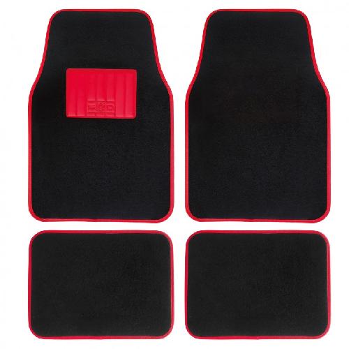 Tapis De Sol Jeu De Tapis Moquette 400g-M2 Drive Noir-Rouge. 4pcs - Swiss Drive