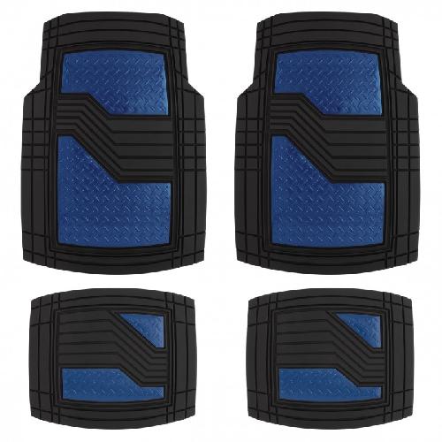 Tapis De Sol Jeu De Tapis Pvc Ultimate Signature Noir-Bleu Mate. 4pcs - Swiss Drive