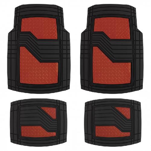 Tapis De Sol Jeu De Tapis Pvc Ultimate Signature Noir-Rouge Mate. 4pcs - Swiss Drive