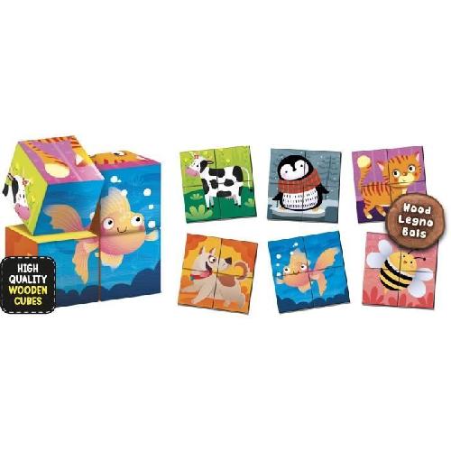 Jeu D'apprentissage Jeu éducatif 2-en-1 - LISCIANI - Montessori Baby Bois - Cubes et logique - Animaux et associations - Des 2 ans