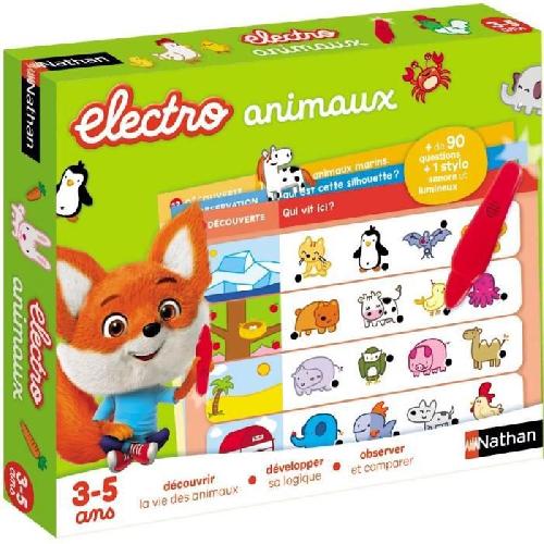 Jeu De Questions - Reponses Jeu éducatif électronique - NATHAN - Electro Animaux - Découverte des animaux - Pour enfants de 3 ans et plus